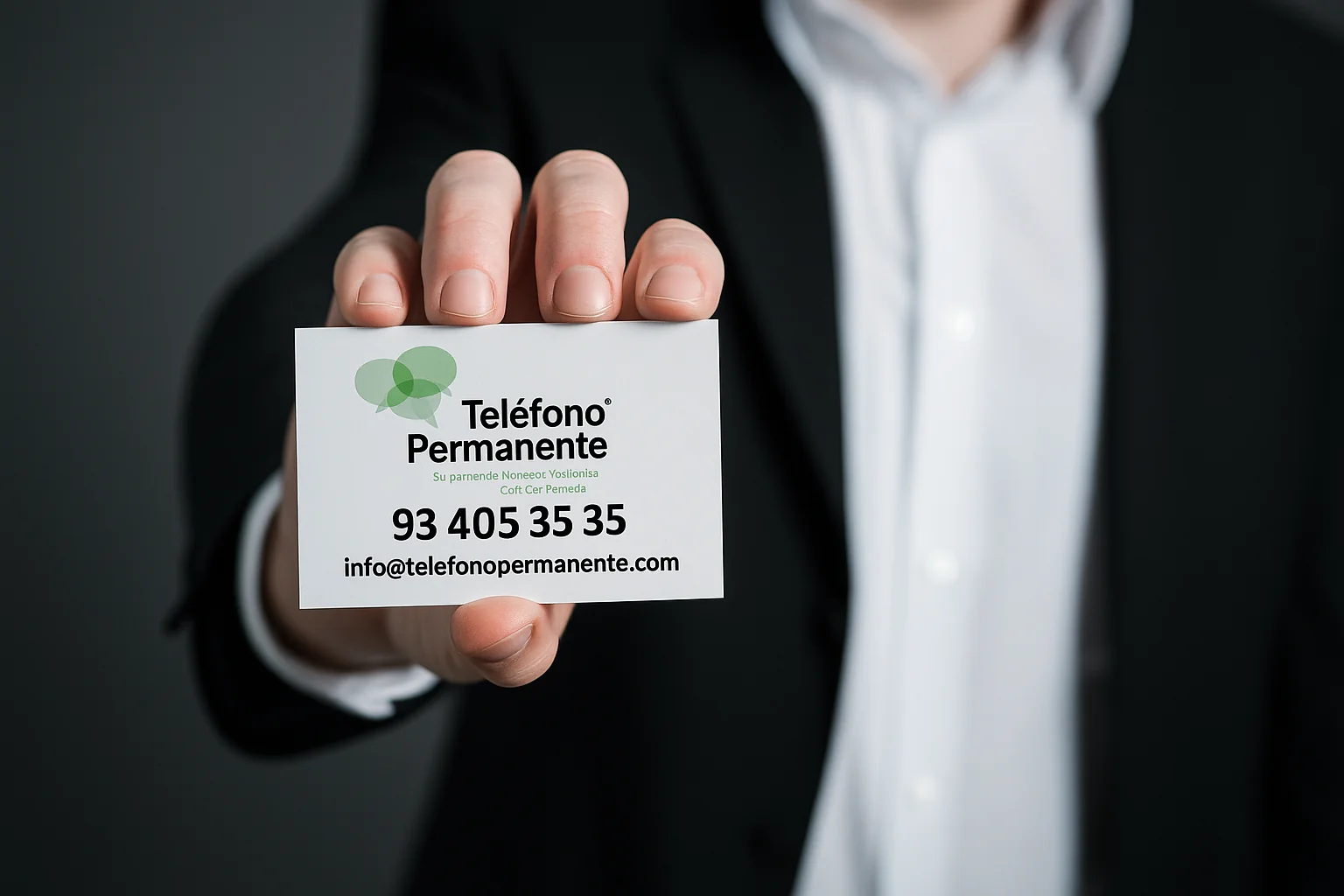 tarjeta de presentación de teléfono permanente con datos de contacto en barcelona