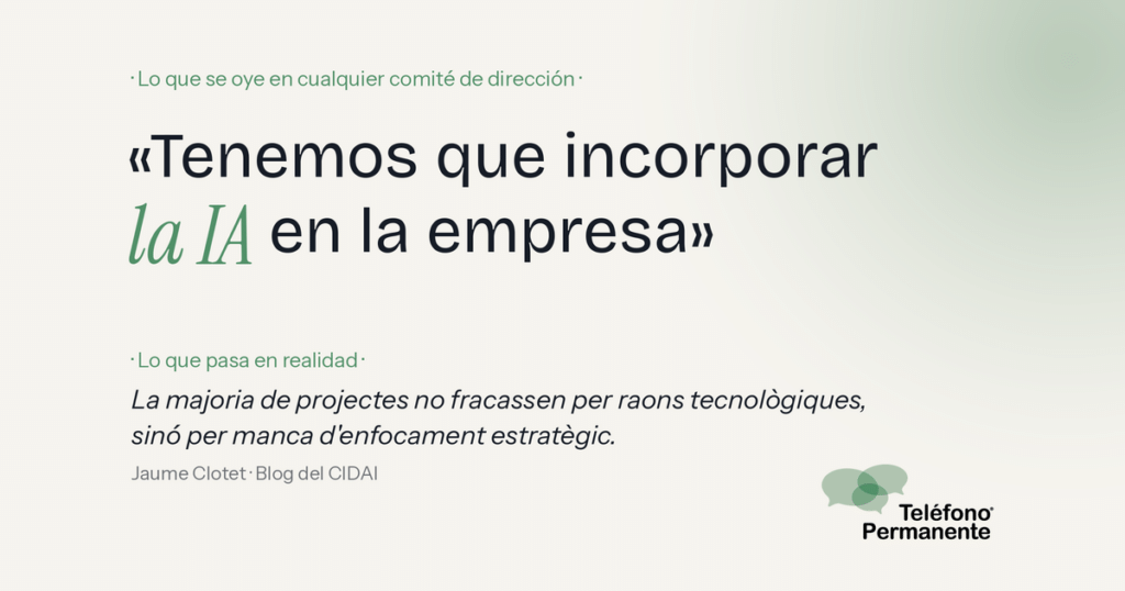 A en atención al cliente vista desde un contact center: la frase del comité frente a la cita de Jaume Clotet