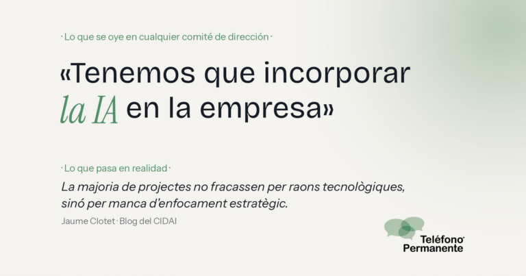A en atención al cliente vista desde un contact center: la frase del comité frente a la cita de Jaume Clotet